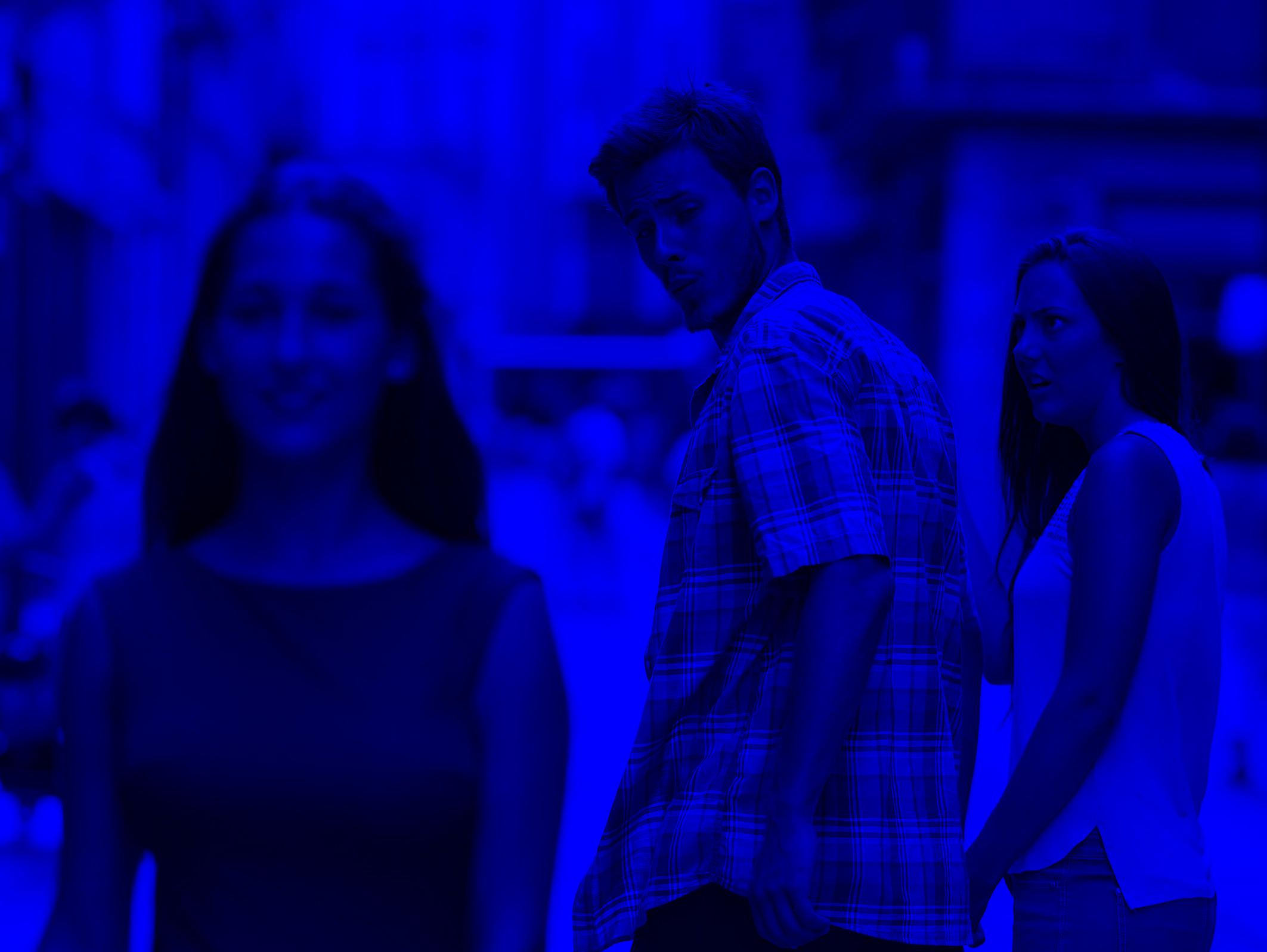 distracted boyfriend blue